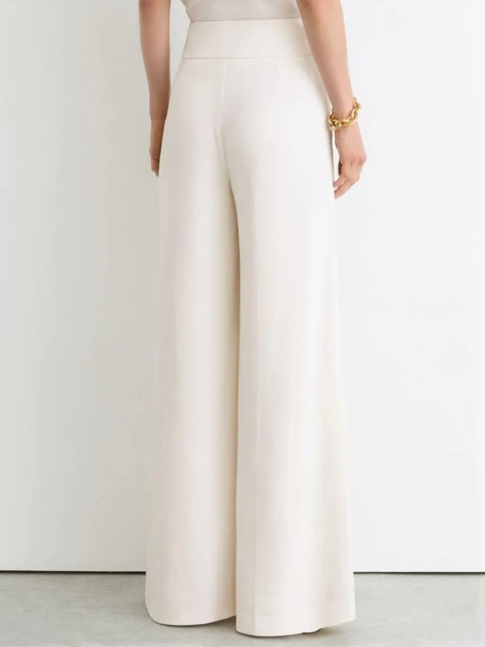 REISS Clover Wide-Leg Suit Trousers White Quiet Lux Minimalist - Picture 7 of 9
